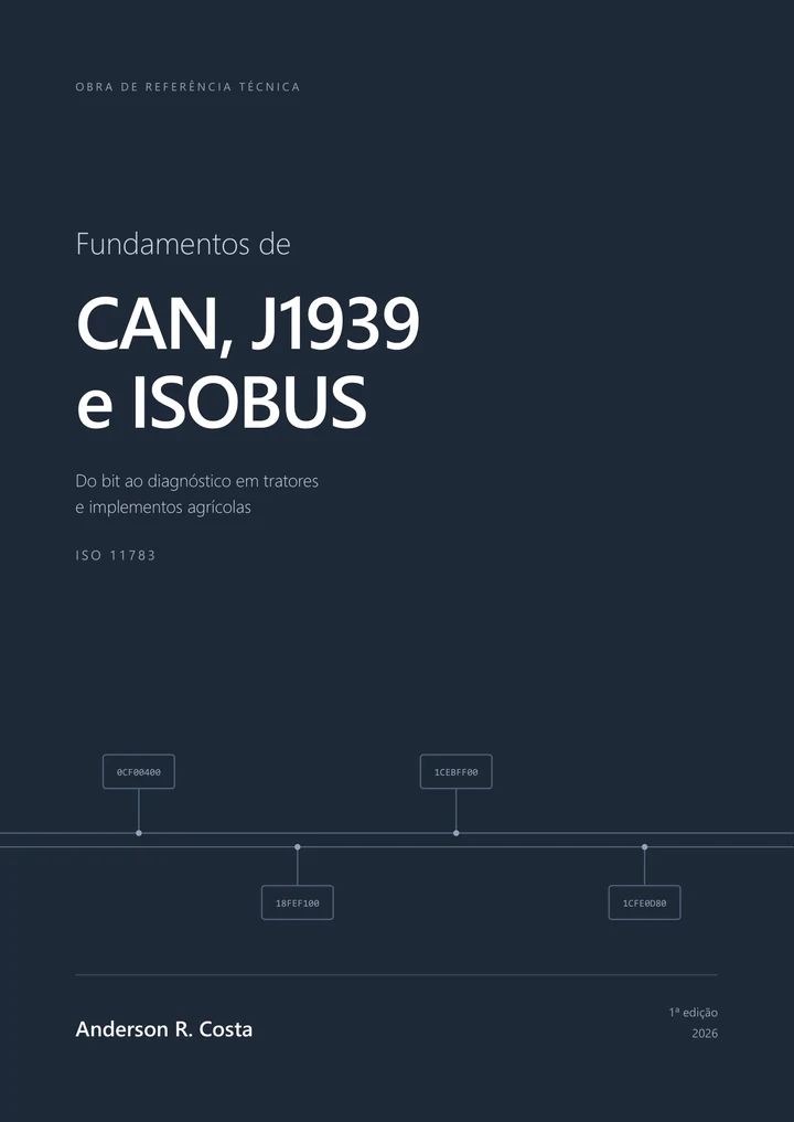 Capa do livro Fundamentos de CAN, J1939 e ISOBUS, de Anderson R. Costa